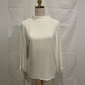 NWT‎ Banana Republic white tie neck blouse L